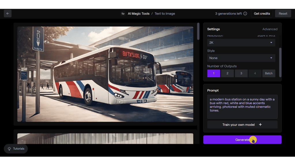 A photo of a bus on a website.