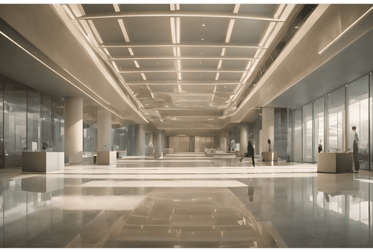 The ai generated conference atrium