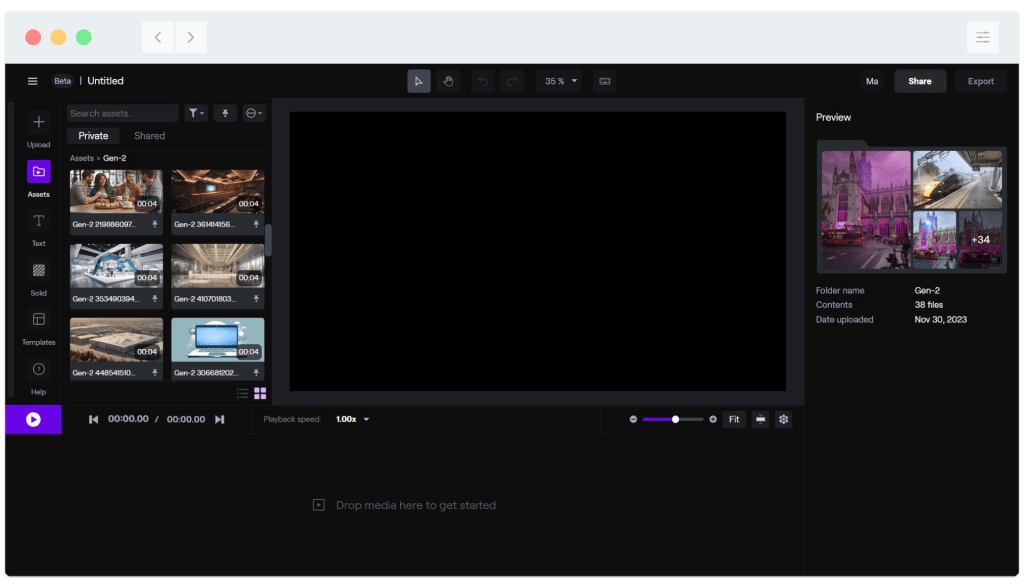 A screen shot of a video editor on a mac.