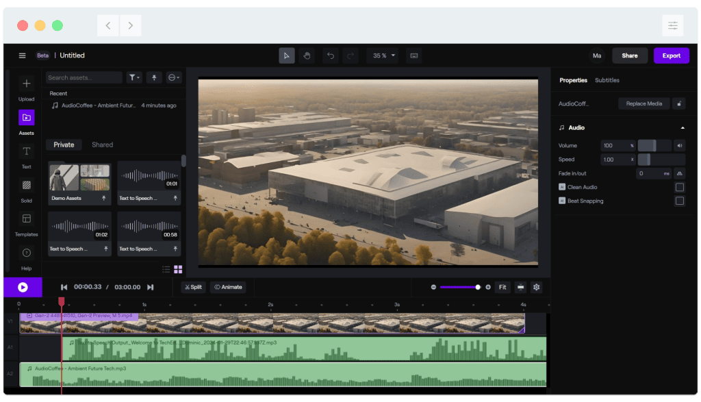 A screen shot of a video editing software.