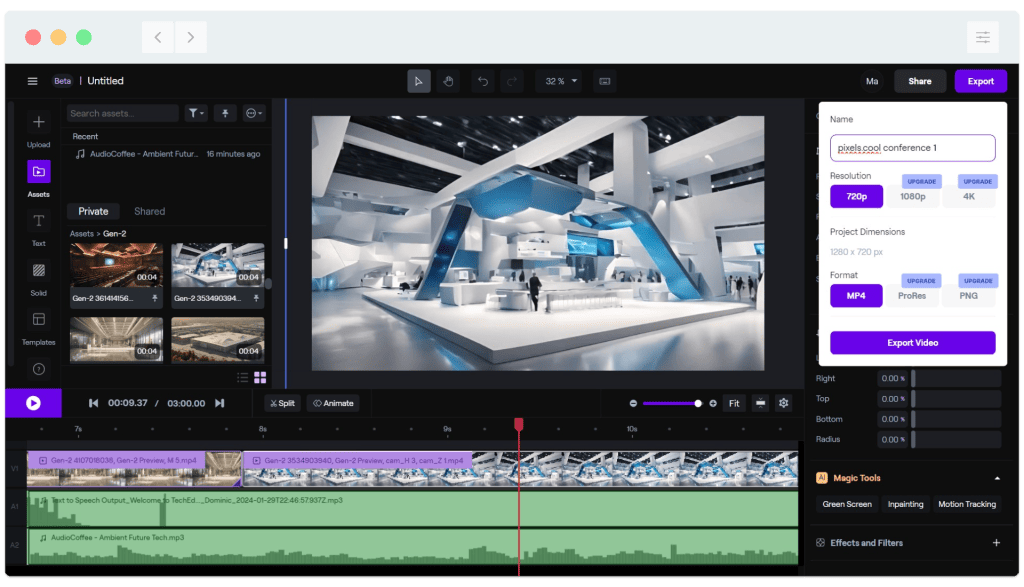 A video editor with an image of an image and a video.