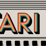 ATARI ST logo with bold, multi-colored text and striped background, resembling a vintage computer design.