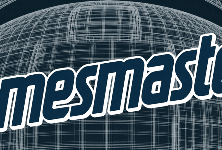 The word "Gamesmaster!" in bold, stylized text over a geometric wireframe dome background.