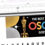 Spreadsheet with an image of an Oscar statue and text reading "The Best Picture Oscar Goes To...