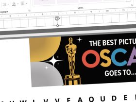 Spreadsheet with an image of an Oscar statue and text reading "The Best Picture Oscar Goes To...
