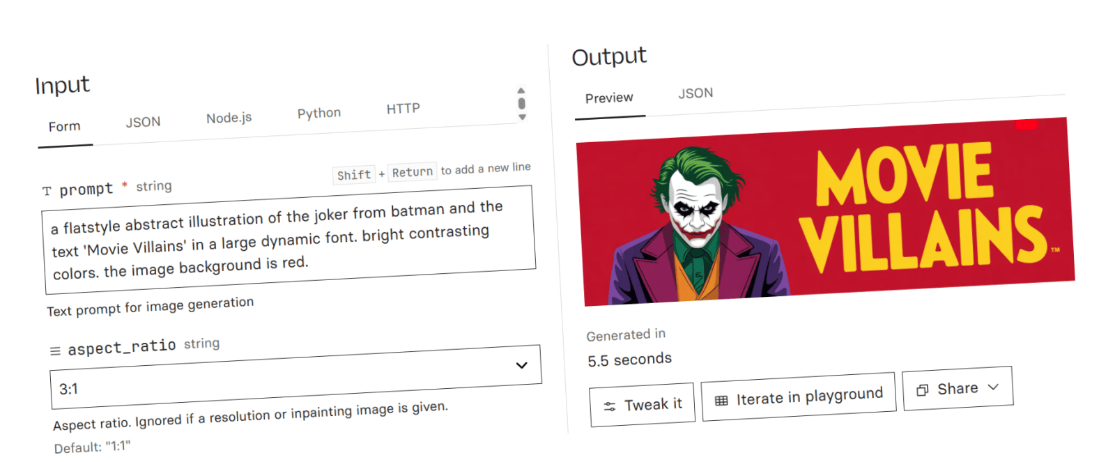 A digital illustration of the Joker with green hair and white face, next to bold yellow text reading "MOVIE VILLAINS" on a red background.