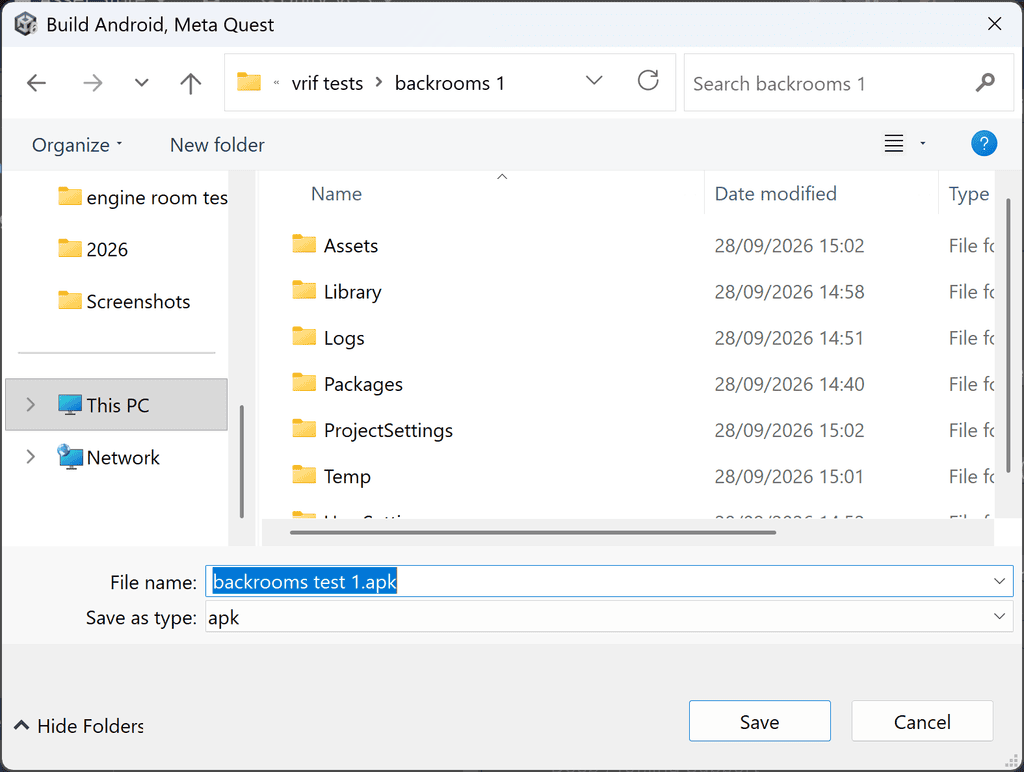 A Windows save dialog shows “backrooms test 1.apk” being saved in the “backrooms 1” folder.